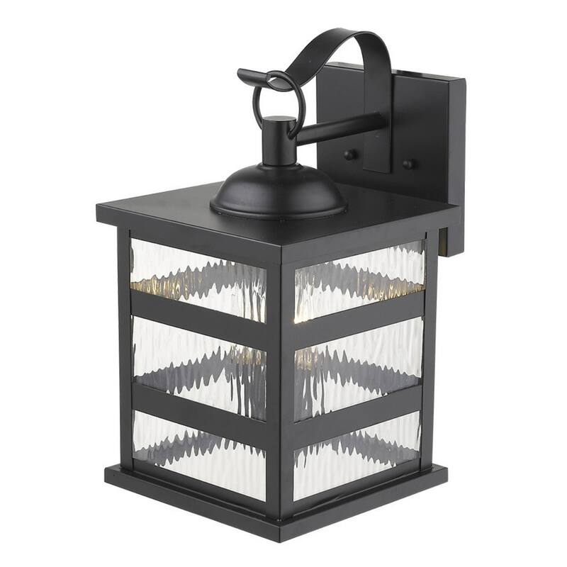 Modern Outdoor 3-Light Flush Mount Wall Lantern with Black Metal and Clear Glass Damp Rated - 16.25”H x 9”W x 10.75”D
