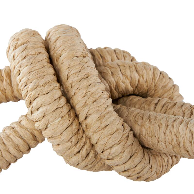 Paper Knot Woven Sculpture - Set of 2 Brown - Roche River Decor - 4"W x 8"L x 3"H