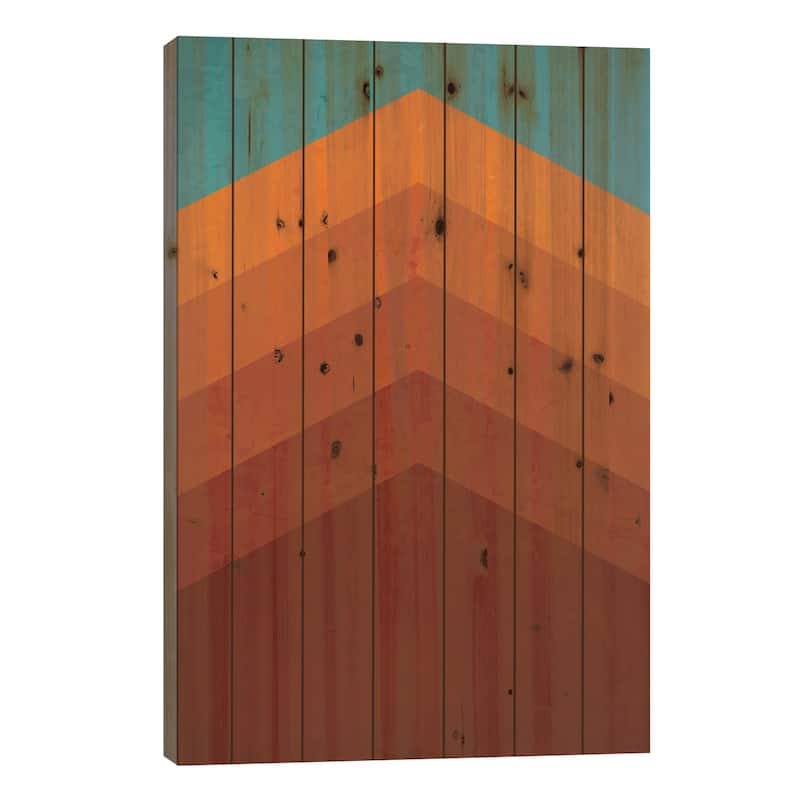 Abstract Mountain Sunrise II Print On Wood by Jay Stanley - Multi-Color - 40x26x1.5