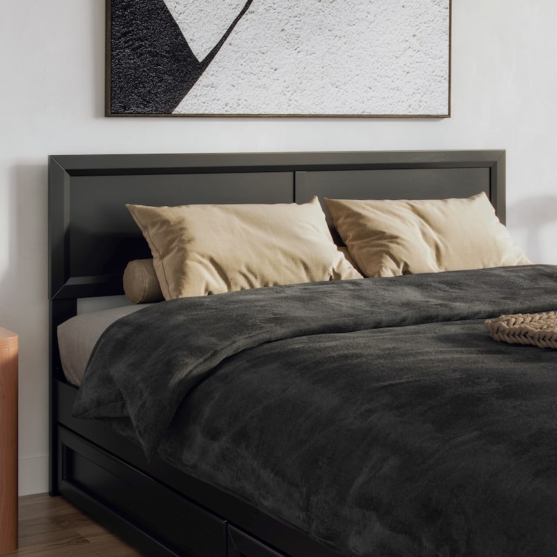 Sophia Solid Wood Headboard - Black - Queen