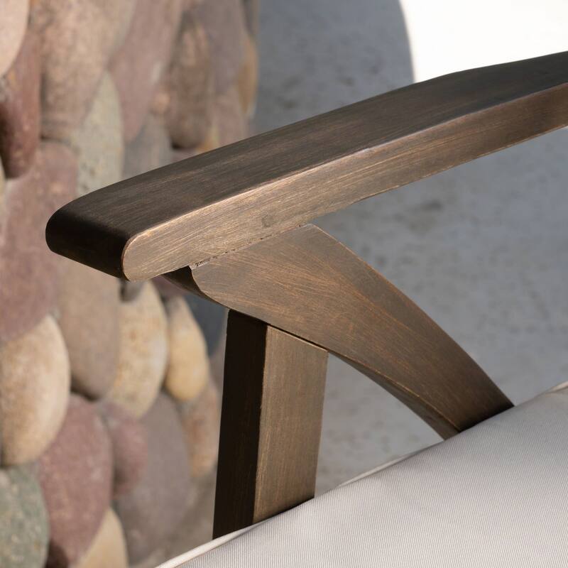 Hermosa Acacia Wood Cushioned Bar Stool (Set of 4) by Christopher Knight Home