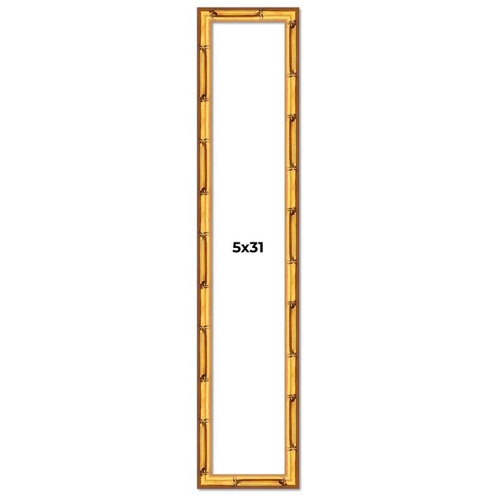 5x31 Frame Gold Bamboo Picture Frame Modern Photo Frame Includes UV Acrylic Shatter Guard Front Acid Free Foam Backing Board
