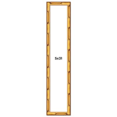 5x31 Frame Gold Bamboo Picture Frame Modern Photo Frame Includes UV Acrylic Shatter Guard Front Acid Free Foam Backing Board