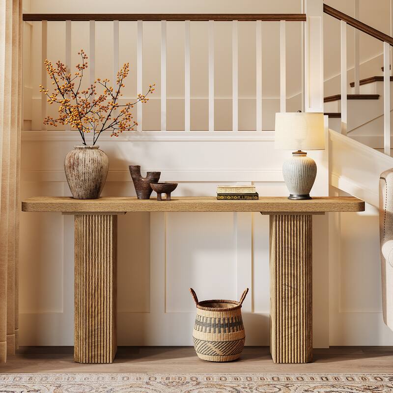 Wooden Entryway Table, Console Table, Behind Couch Sofa Table Hallway Foyer Entrance Accent Stand
