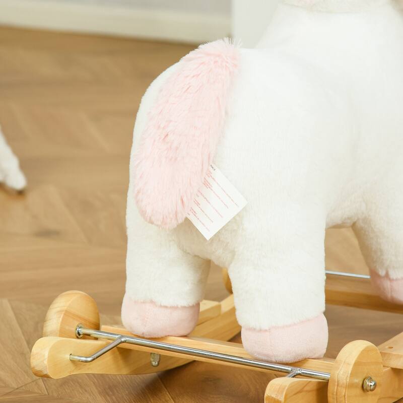 Dual-Function Unicorn Rocking Horse with Interactive Sounds, Soft Plush Body, and Safe Design for Kids 3-6 Years Old