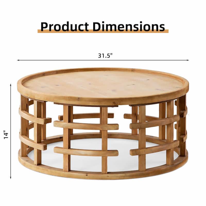 31.5" Round Boho Coffee Table