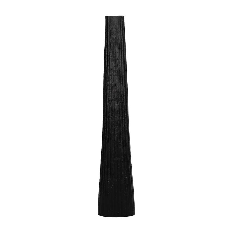 Sagebrook Home Metal, Ribbed Floor Vase, Elegant Accent - Textured Black - 11" x 6" x 58"