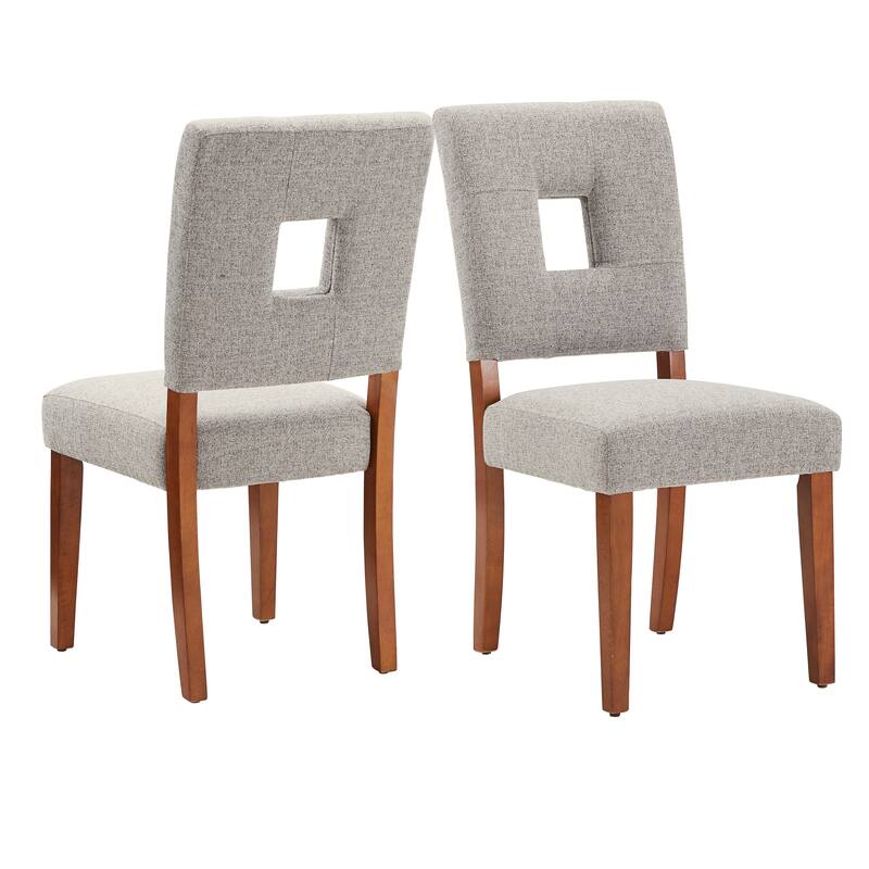 Calvados Upholstered Fabric Keyhole Dining Chairs (Set of 2) by iNSPIRE Q Classic - Light Grey