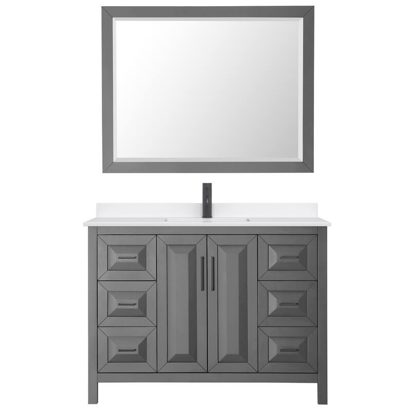 Daria 48-inch Single Vanity, Single Hole Quartz Top, 46-inch Mirror