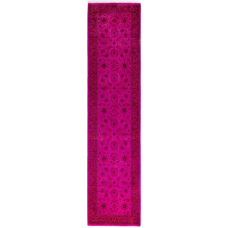 Overdyed One-of-a-Kind Hand-Knotted Area Rug - Pink - 2' 8" x 11' 3"