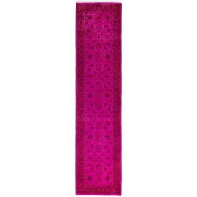 Overdyed One-of-a-Kind Hand-Knotted Area Rug - Pink - 2' 8" x 11' 3"