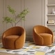 preview thumbnail 21 of 39, Velvet Boucle Upholstered Accent Chairs Swivel Barrel Chair (Set of 2)