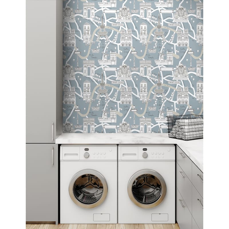 NextWall Paris Scene Peel and Stick Wallpaper
