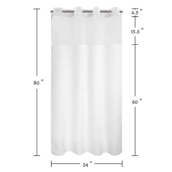 dimension image slide 8 of 18, No Hook Waffle Weave Shower Curtain with Snap-in Liner