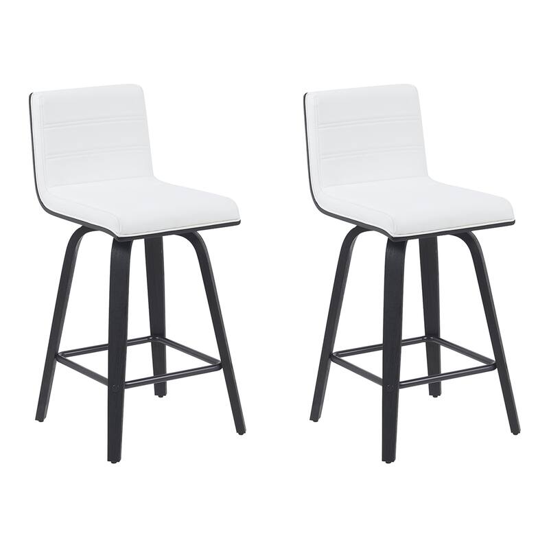 Skara Mid-Century Swivel Counter Stool, Upholstered Counter Height Chair with Bentwood Legs