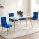 preview thumbnail 11 of 14, ivinta Tufted Dining Chair Set of 2, Luxury Black Tufted Button Back Dining Room Chair, Upholstery Accent Chair with Gold Legs Blue