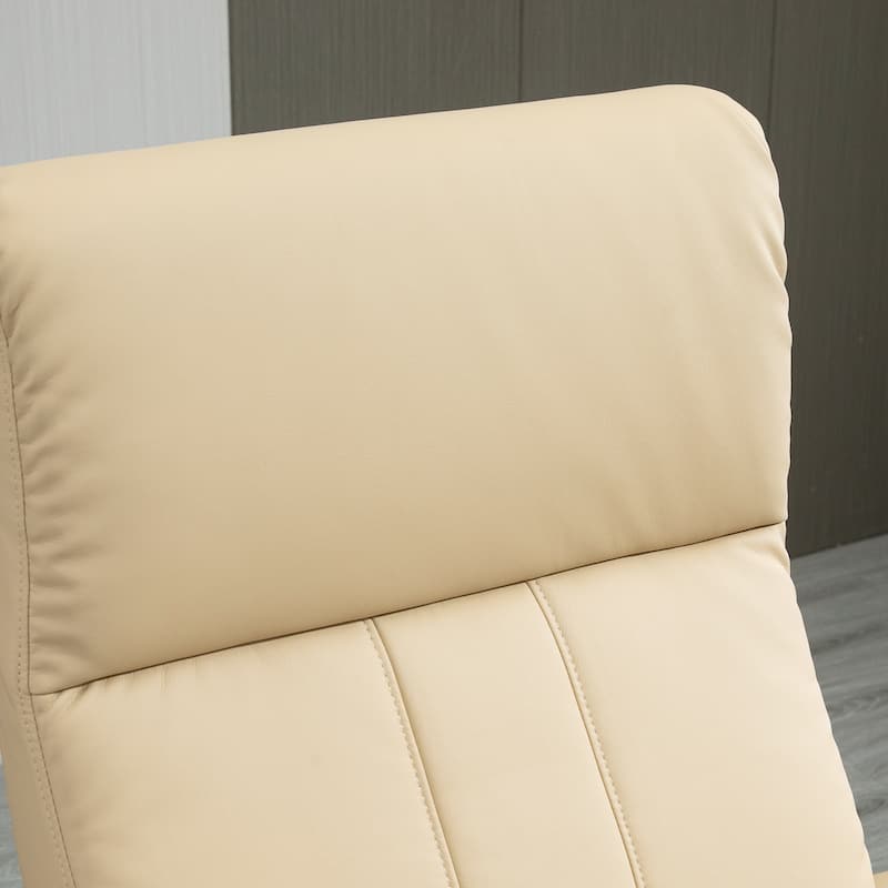 HOMCOM Recliner Chair with Ottoman, Electric Faux Leather Recliner