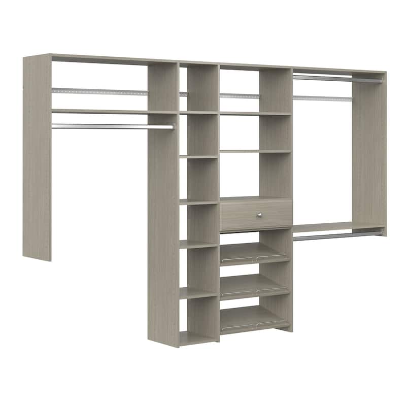Easy Track 9 Ft. W. Premium Laminate Closet Kit - Weathered Grey