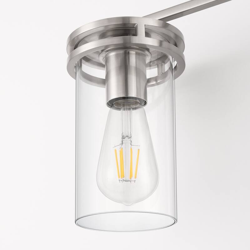 YANSUN 3-Light Industrial Nickel Vanity Light E26 Modern Bathroom Fixture