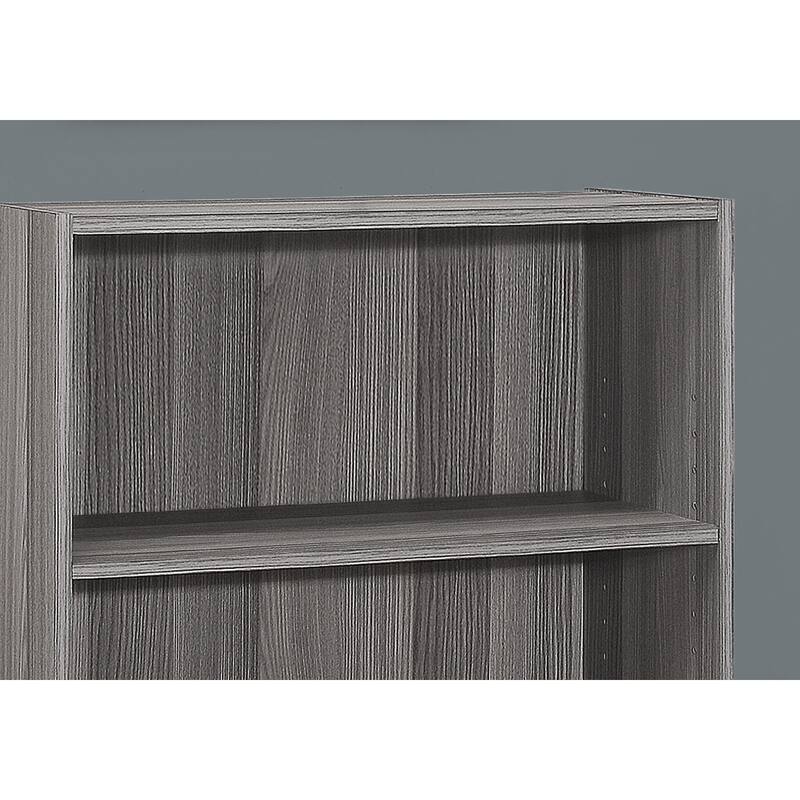 Transitional 4 Tier Bookshelf, 36"h Bookcase with 2 Adjustable Shelves and 1 Fixed Bottom Shelf for Living Room Office Bedroom