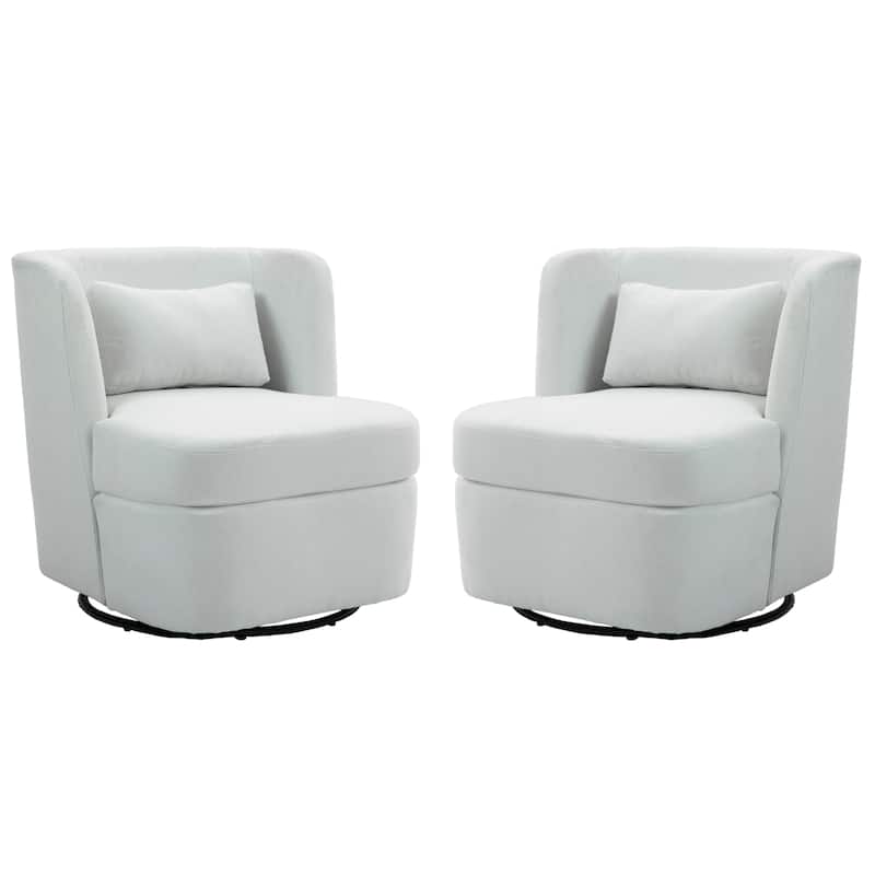 Swivel Upholstered Accent chair With pillow