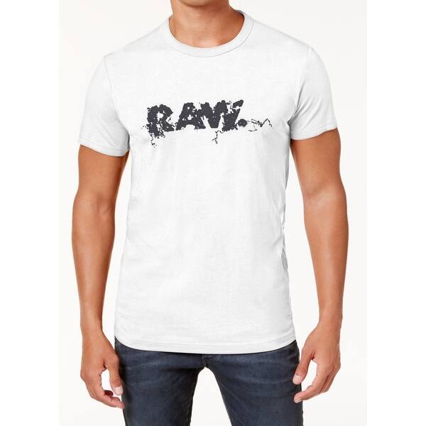 Shop G Star Raw White Mens Size 2xl Crewneck Graphic Print Tee T Shirt On Sale Overstock 28462166