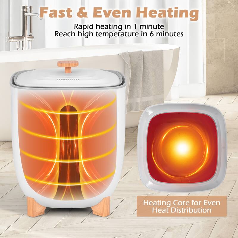 Gymax Towel Warmer for Bathroom w/ 2 Heat Levels Timer Auto Shut off