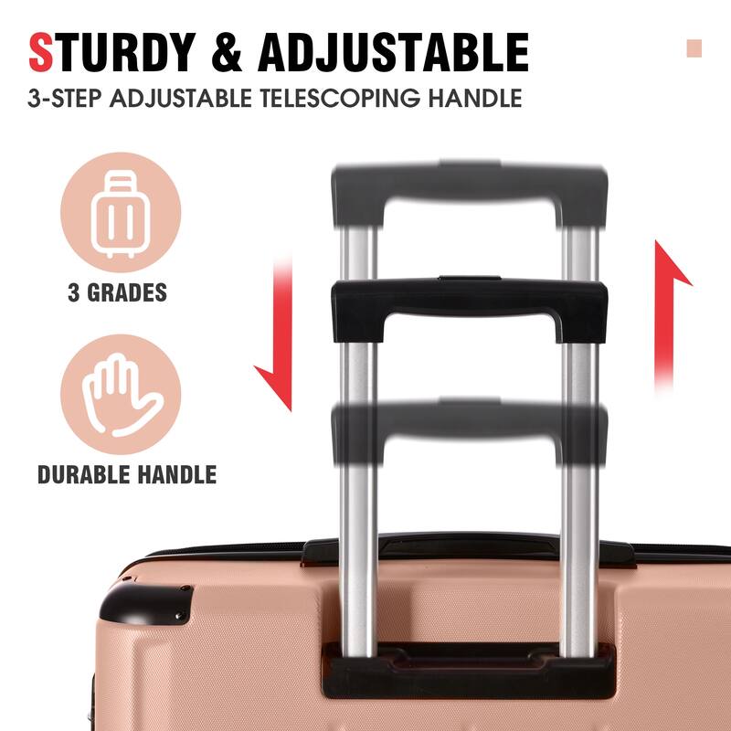 Luggage Sets, 3 Piece Luggage Expandable Suitcase Set, ABS Hardshell 4-Wheel Spinner Luggage with TSA Lock