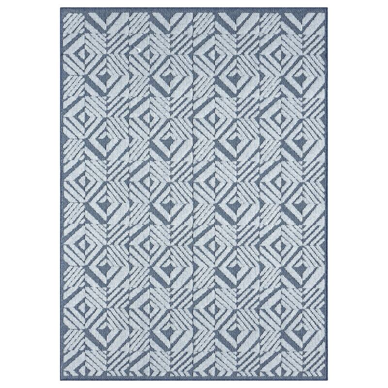 Terra by Obeetee Nimes Diamond Tile Cascade Rug - Oxford Blue - 5'3" x 7'3"