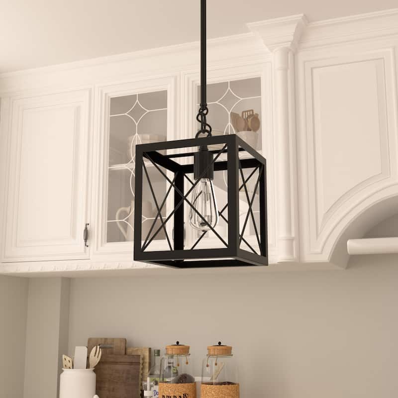 Kiro 1-light Modern Farmhouse Rectangle Pendant Light with UL Certified