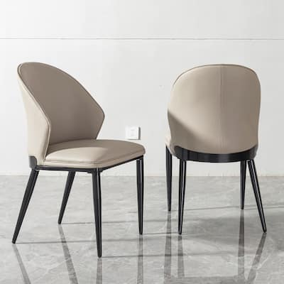 Modern and Elegant Dining chair PU ,set of 2,Beige