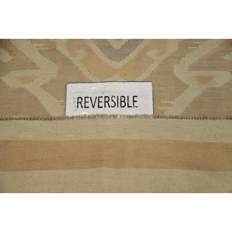 Hand Woven Oriental 100% Wool Carpet Southwestern Tribal Brown Kilim Area Rug - 5' 10'' X 4' 0''