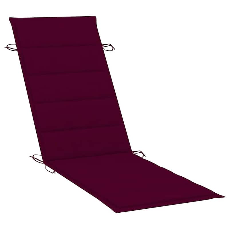 vidaXL Patio Sun Lounger with Cushion Solid Acacia Wood - 72.4" x 21.7" x 25.2"