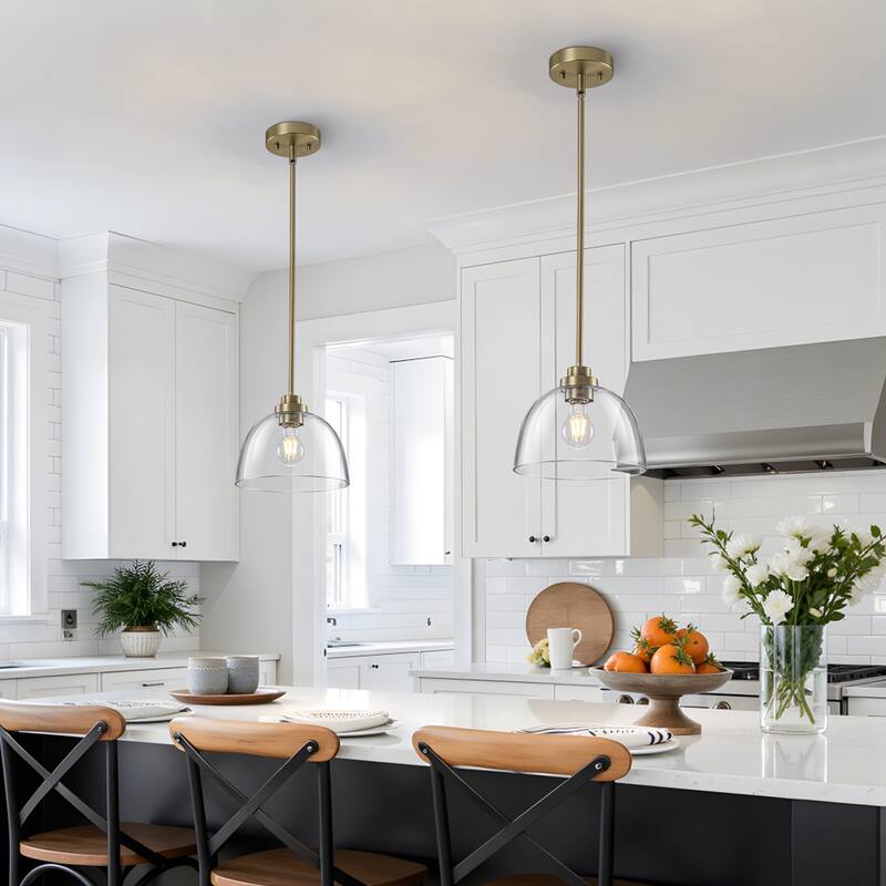 Starsky 1-Light Clear Glass Dome Pendant