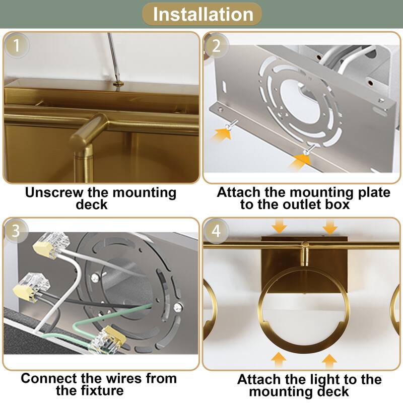 ExBrite Modern Style 3-Light LED Vanity Light, Energy-Efficient