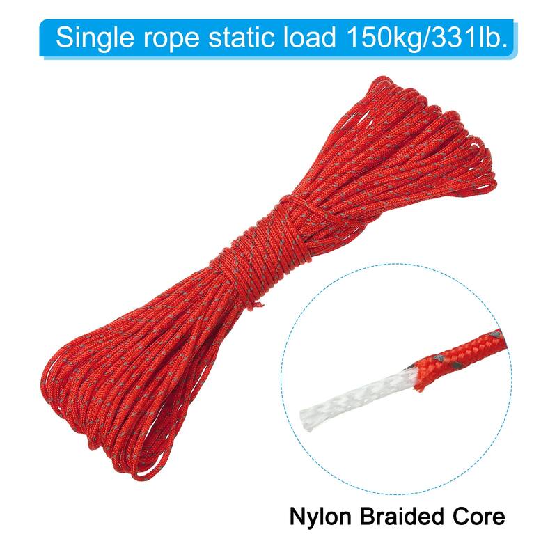 Reflective Guyline Camping Paracord，3 Pack Tent Cord Rope