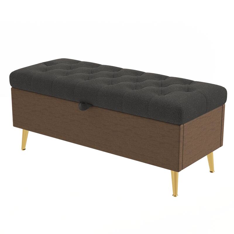 Modern Storage Ottoman Bench Upholstered Bedroom Bench