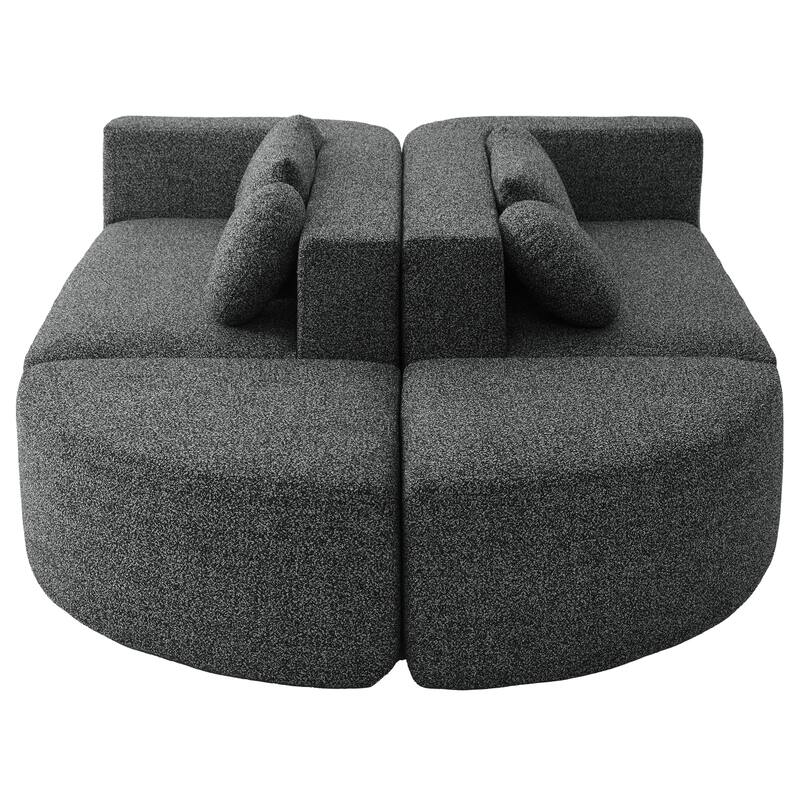 Roomfitters Modular Boneless Sectional Sofa Bed with Deep Seating and Curved Design for Living Room