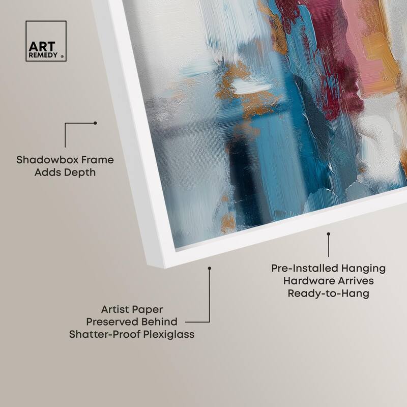 Rosy and Ocean Hues II Shadowbox by Art Remedy