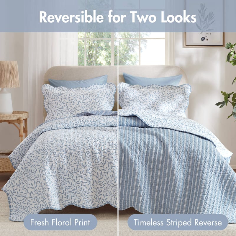 Madison Park Darcy 3 Piece Print Quilt Set