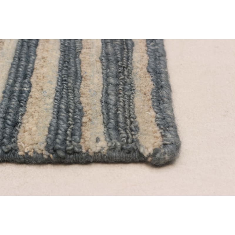 ECARPETGALLERY Hand-knotted Tangier Grey Wool Rug - 6'7 x 9'10