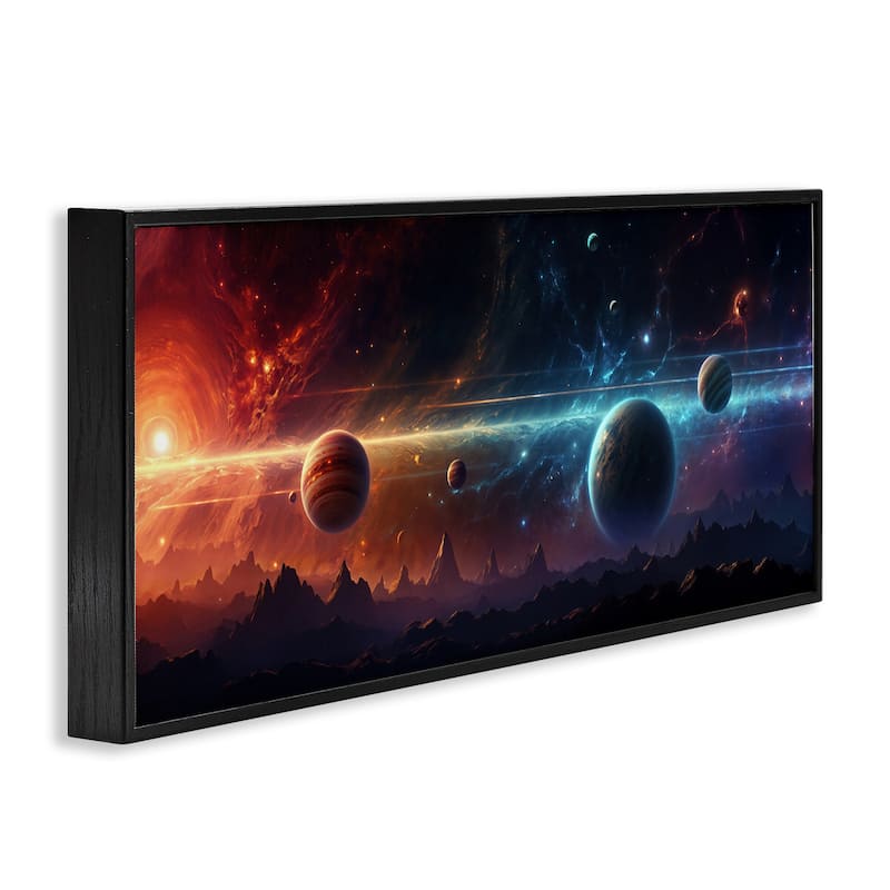 Stupell Surreal Planets over Crags Framed Giclee Art Design By Wumples