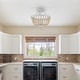 preview thumbnail 14 of 16, Vintage Farmhouse 3 - Light 17" Wood Beaded Semi Flush Mount Lighting