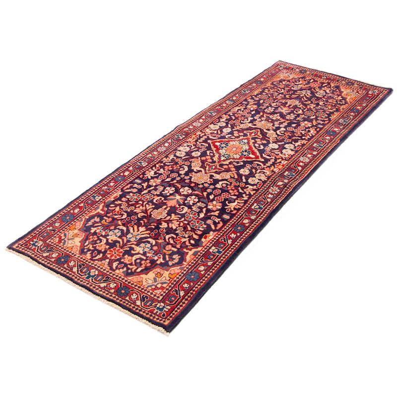 ECARPETGALLERY Hand-knotted Anadol Navy Wool Rug - 3'6 x 10'2