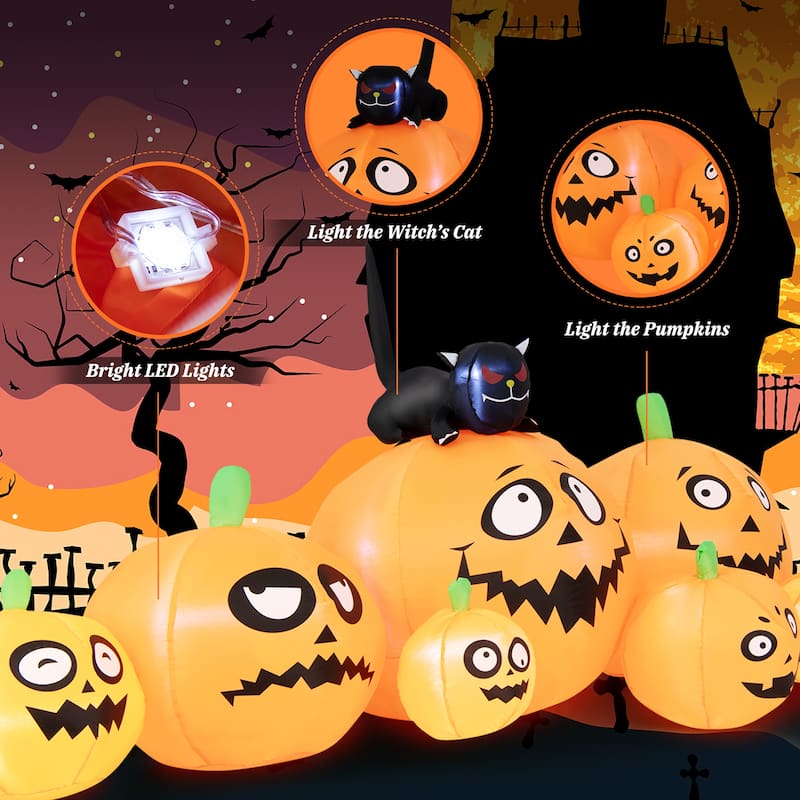 Costway 8FT Long Halloween Inflatable Pumpkins Self Inflating - See Details