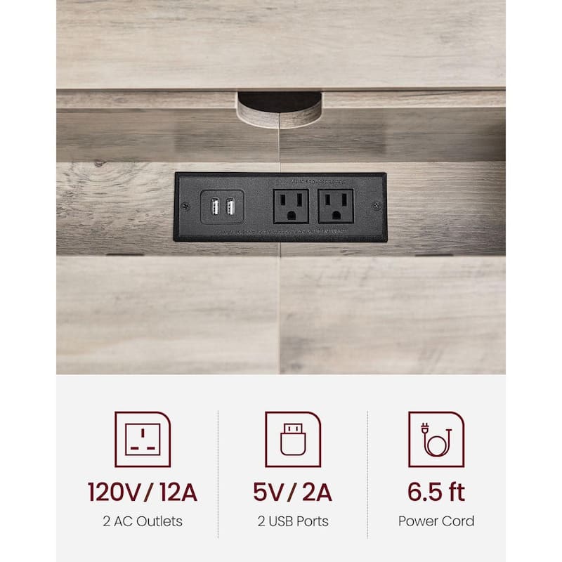 Charging Console Table with Outlets and USB Narrow Entryway Table for Hallway or Living Room