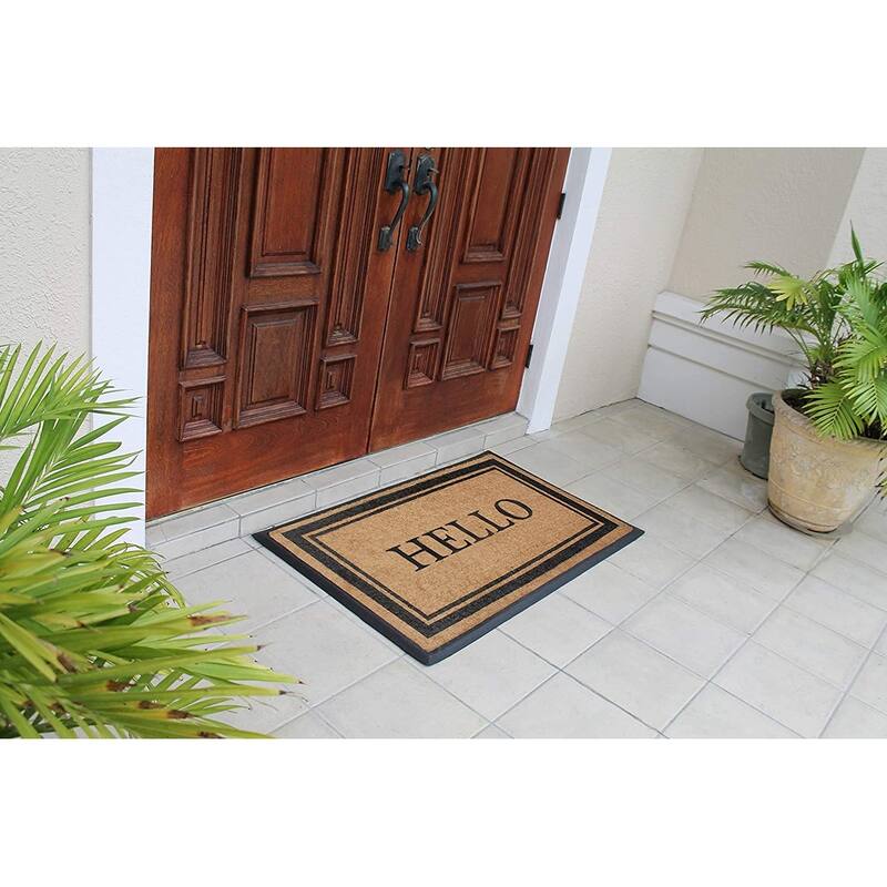 A1HC Natural Coir & Rubber Door Mat, 30x48, Thick Durable Doormats for Outdoor Entrance