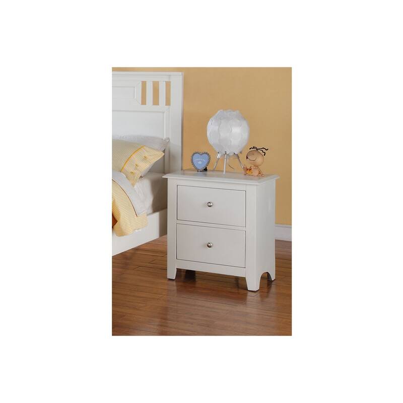 White 2 Drawer 22 in. W Nightstand with Sturdy Hardware and Ample Storage