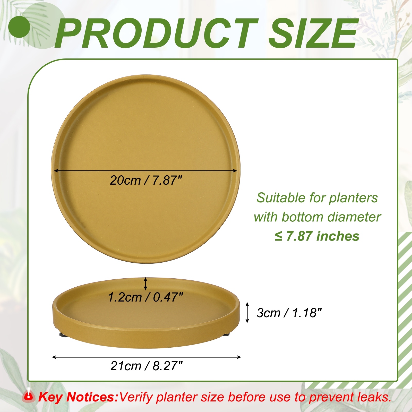 Ceramic Plant Saucers, Round Flower Planter Water Trays Ceramic Plant Saucer Pot Tray