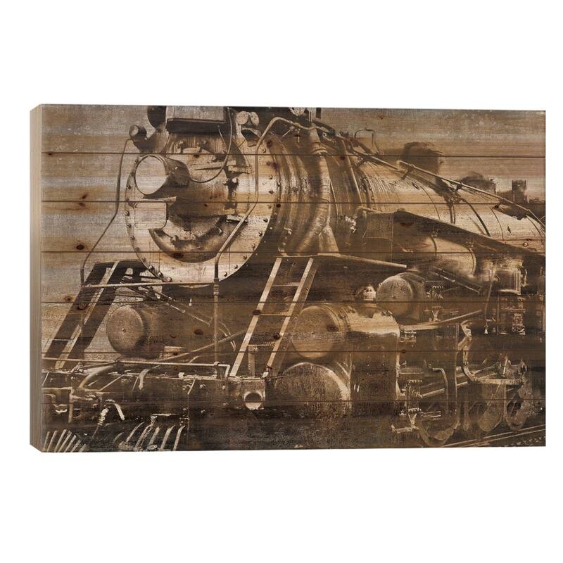 Locomotive Print On Wood by Dylan Matthews - Multi-Color - 18x26x1.5
